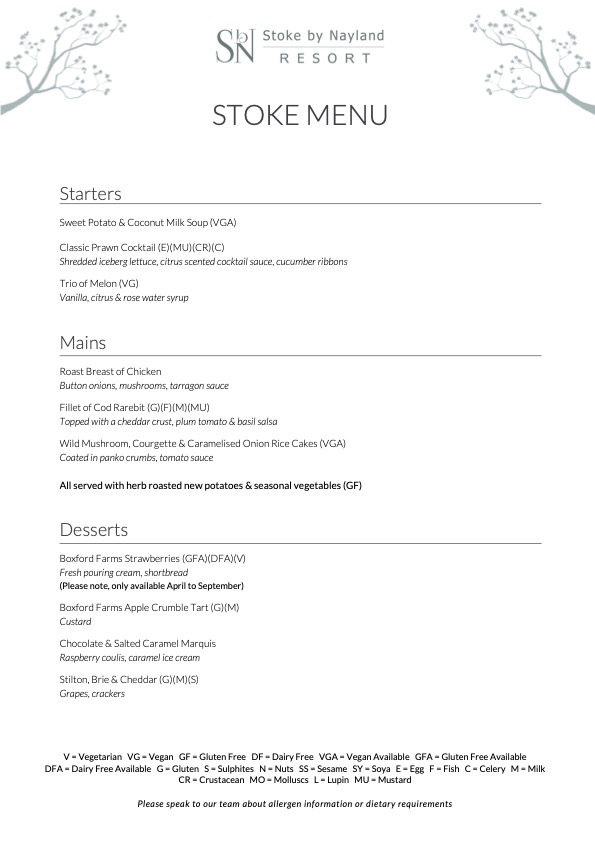 Stoke Menu 2024